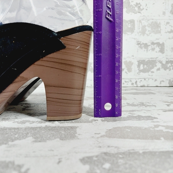 New Splendid Vina Black Suede Block Heel Platform Loafers V469 - Picture 2 of 12